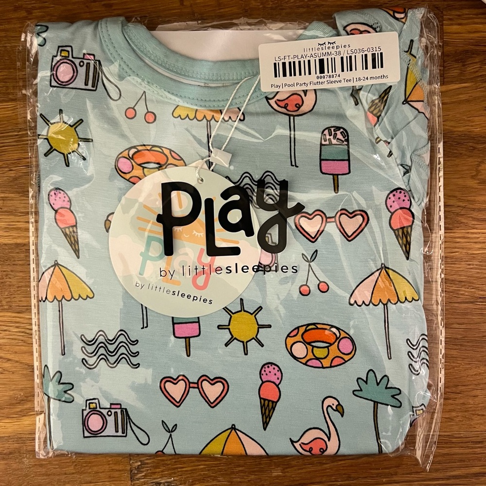 Little Sleepies Play - Pool Party Flutter Tee - 18-24 month
